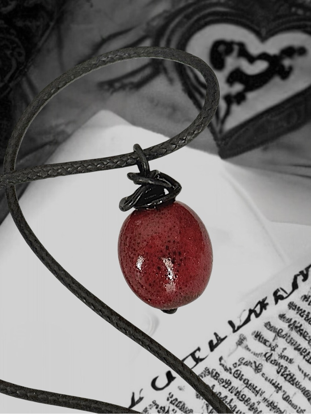5 For $25💫Handmade Red Ceramic Pendant Necklace - Women Jewelry
